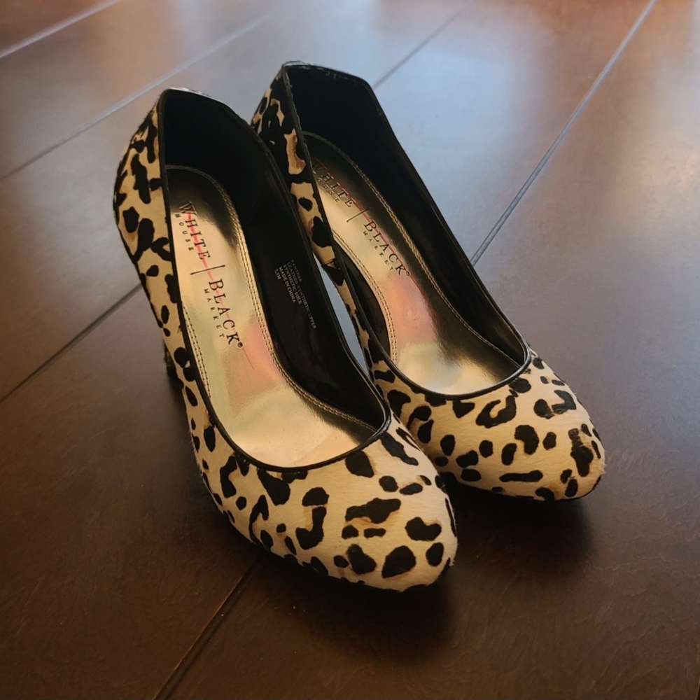 White House Black Market Leopard Print Heels